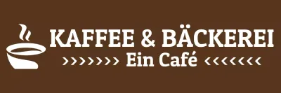 Ein einzeiliges Schürzendesign mit einer Illustration einer Kaffeetasse mit Kaffee und dem Logo einer Bäckerei.
