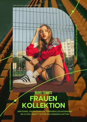 Sparen Sie bei trendiger Tennisbekleidung in Rot und Grün