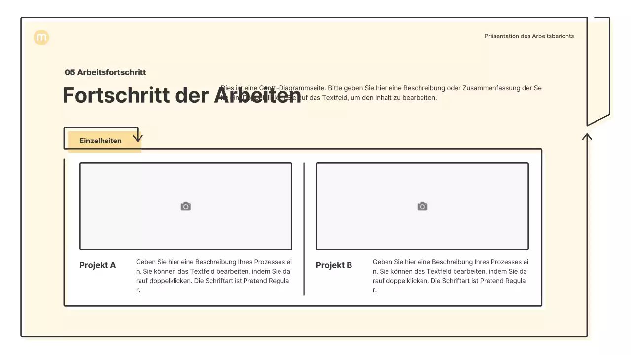 Punktformen mit Pfeilen in hellgelb Business-Präsentationsmappe