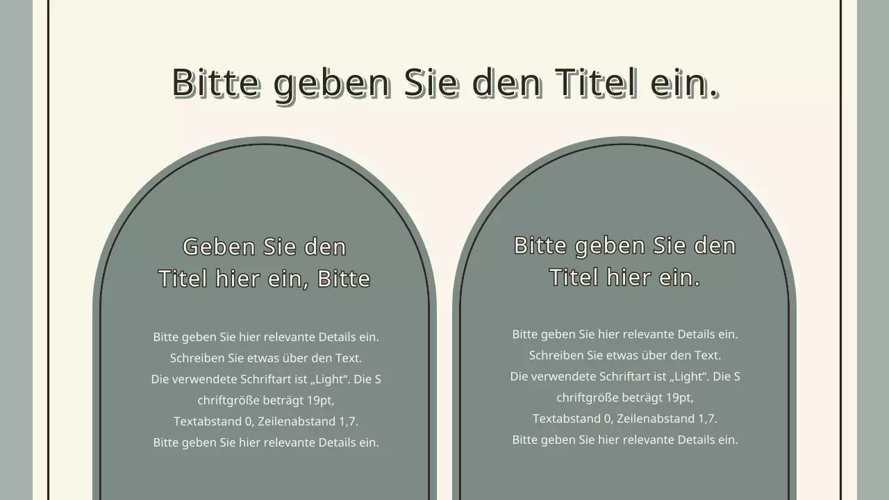 Vintage-Präsentation in Khaki und Creme