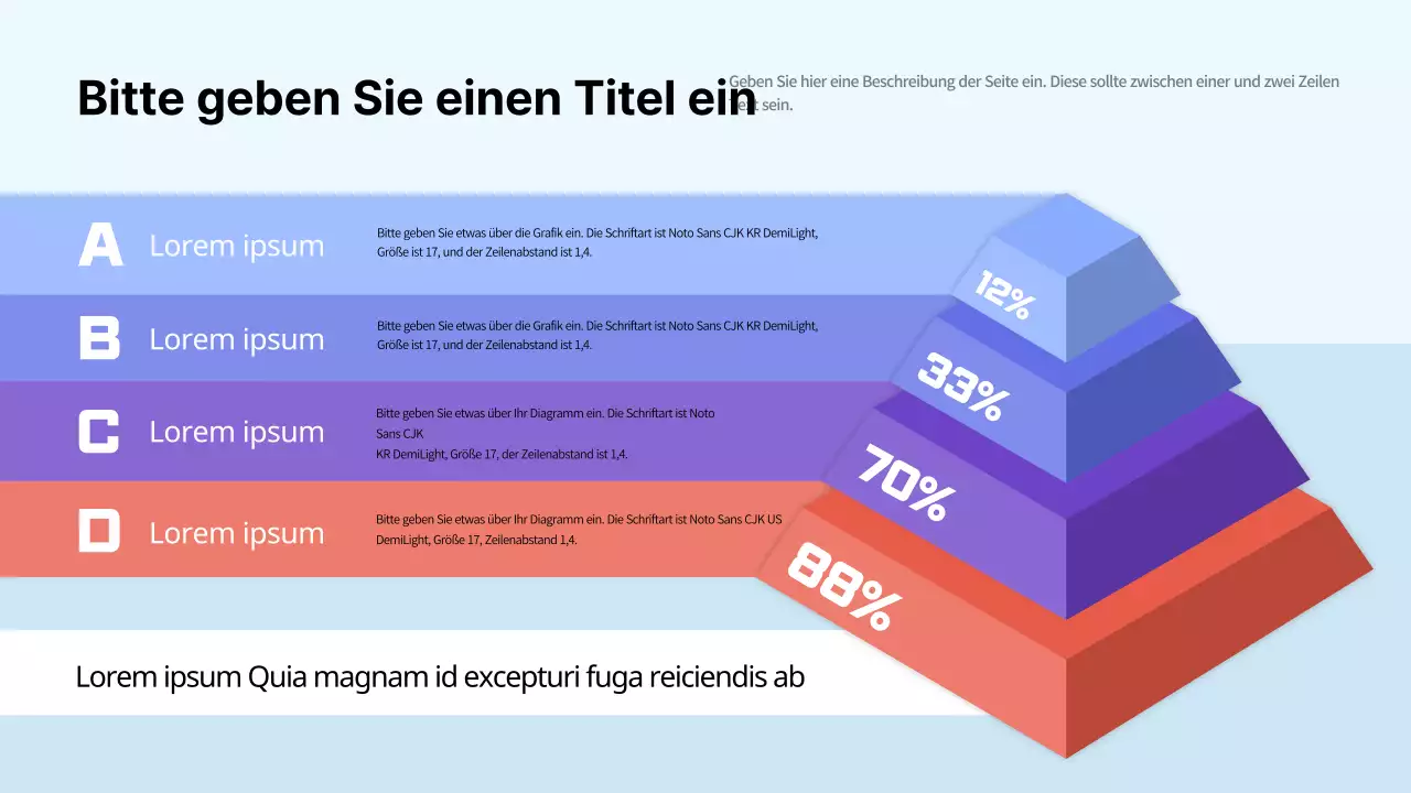 Saubere, farbenfrohe Pyramidendiagramm-Infografiken