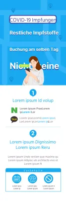 Impfstofftermine am selben Tag im vertrauten blauen, klaren Look