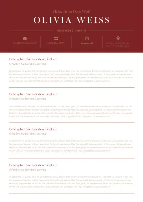 Ein klassisches persönliches Statement in Rotwein und Gold