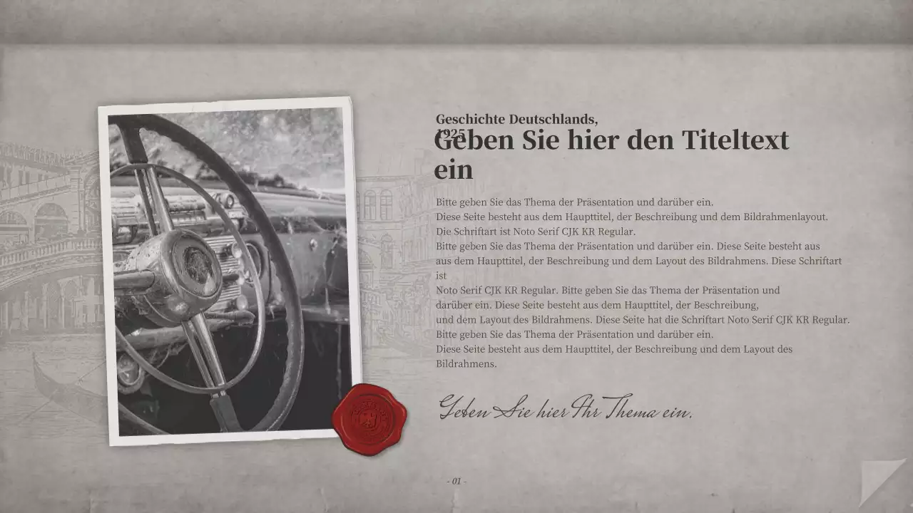 Storybook-Präsentation mit braunem, altem Notizbuchkonzept