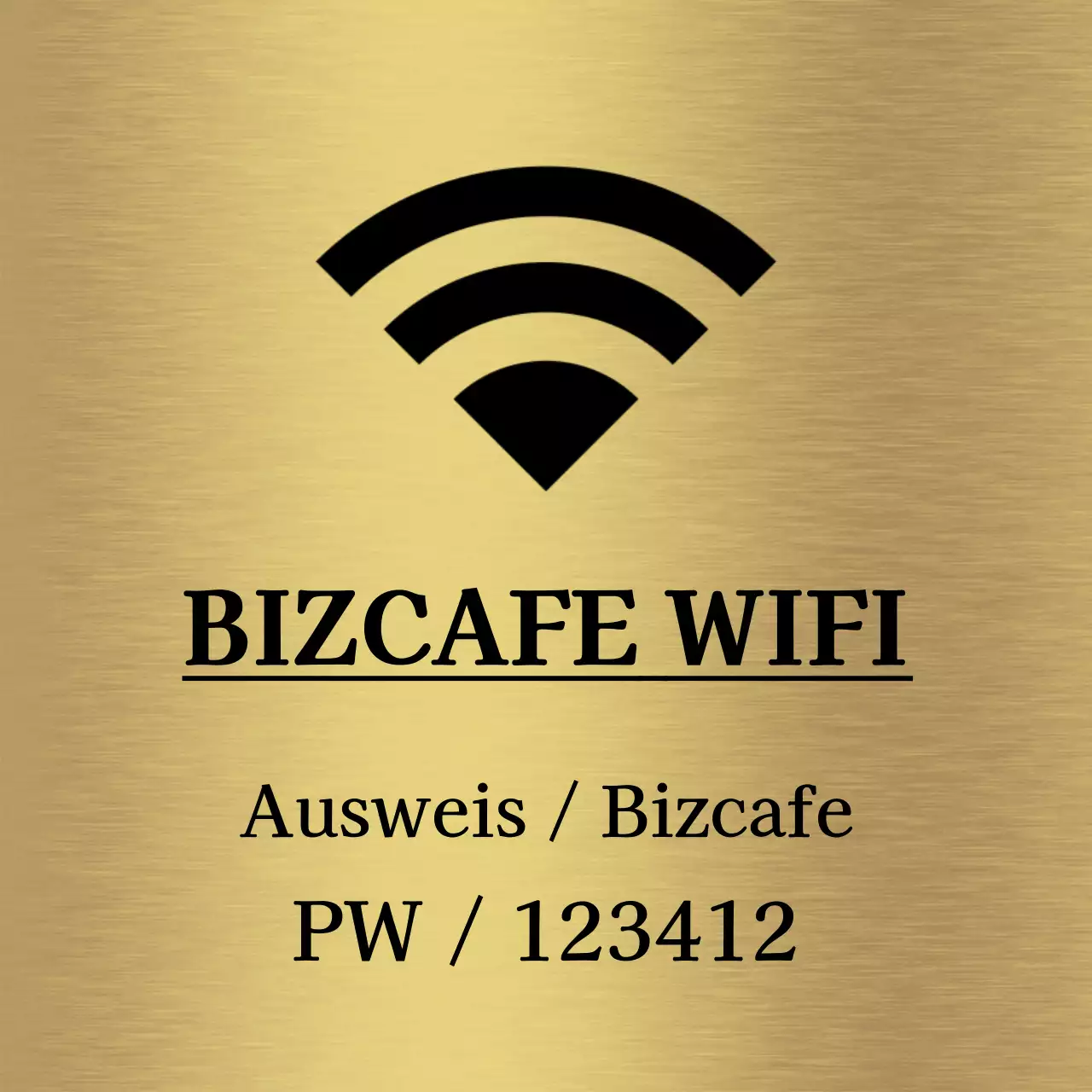 Einfache Beschilderung mit schwarzen Informationen zum Standort des Ladens und einfachen Symbolen