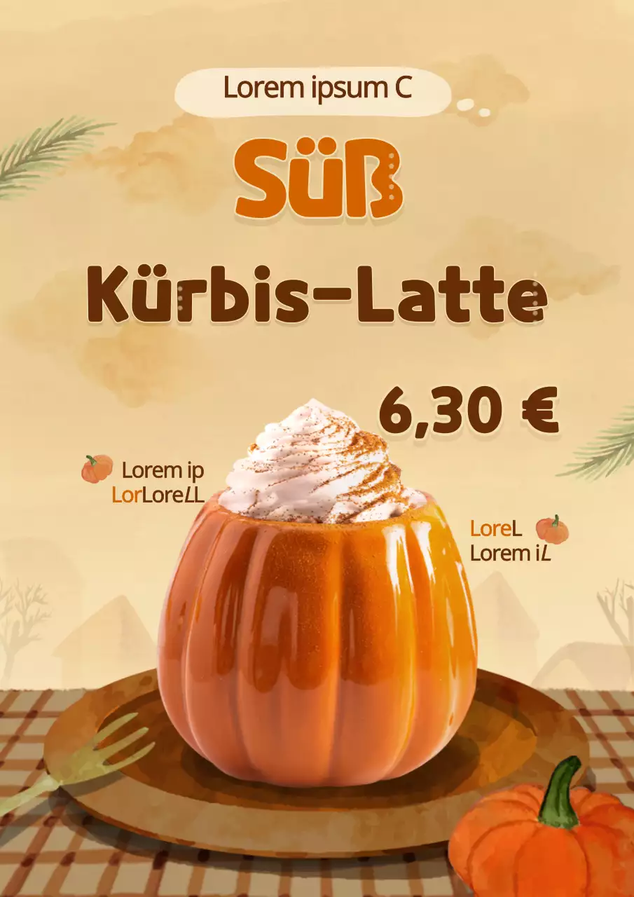 Werbung für ein Getränk mit einem orangefarbenen, gemütlichen Konzept