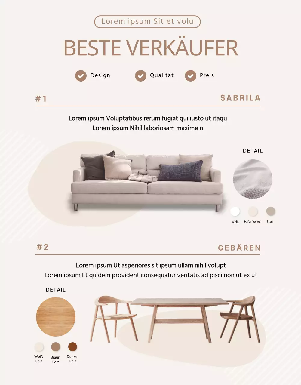 Hochzeitswoche in Beige