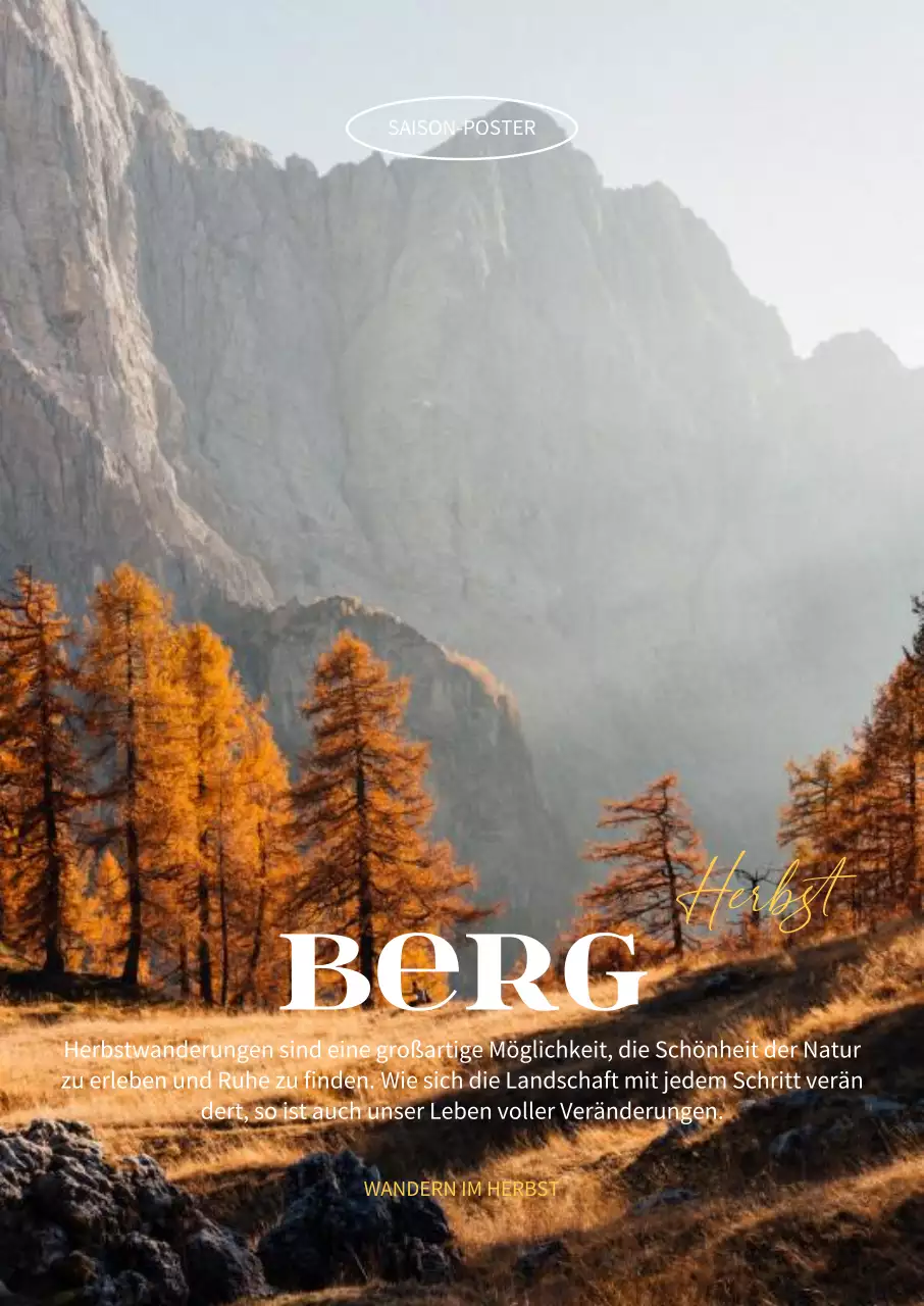 Herbst Berglandschaft Interieur Foto in gelb