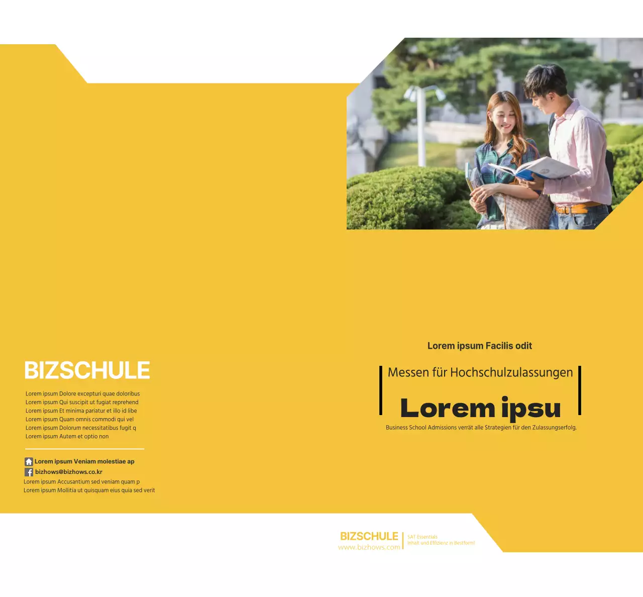 Gelb-schwarze Universitäts-Informationsveranstaltung Schule