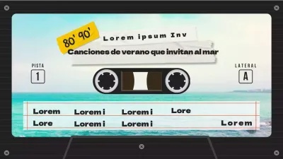 Miniatura de lista de reproducción de canciones de verano con concepto de cinta de casete retro
