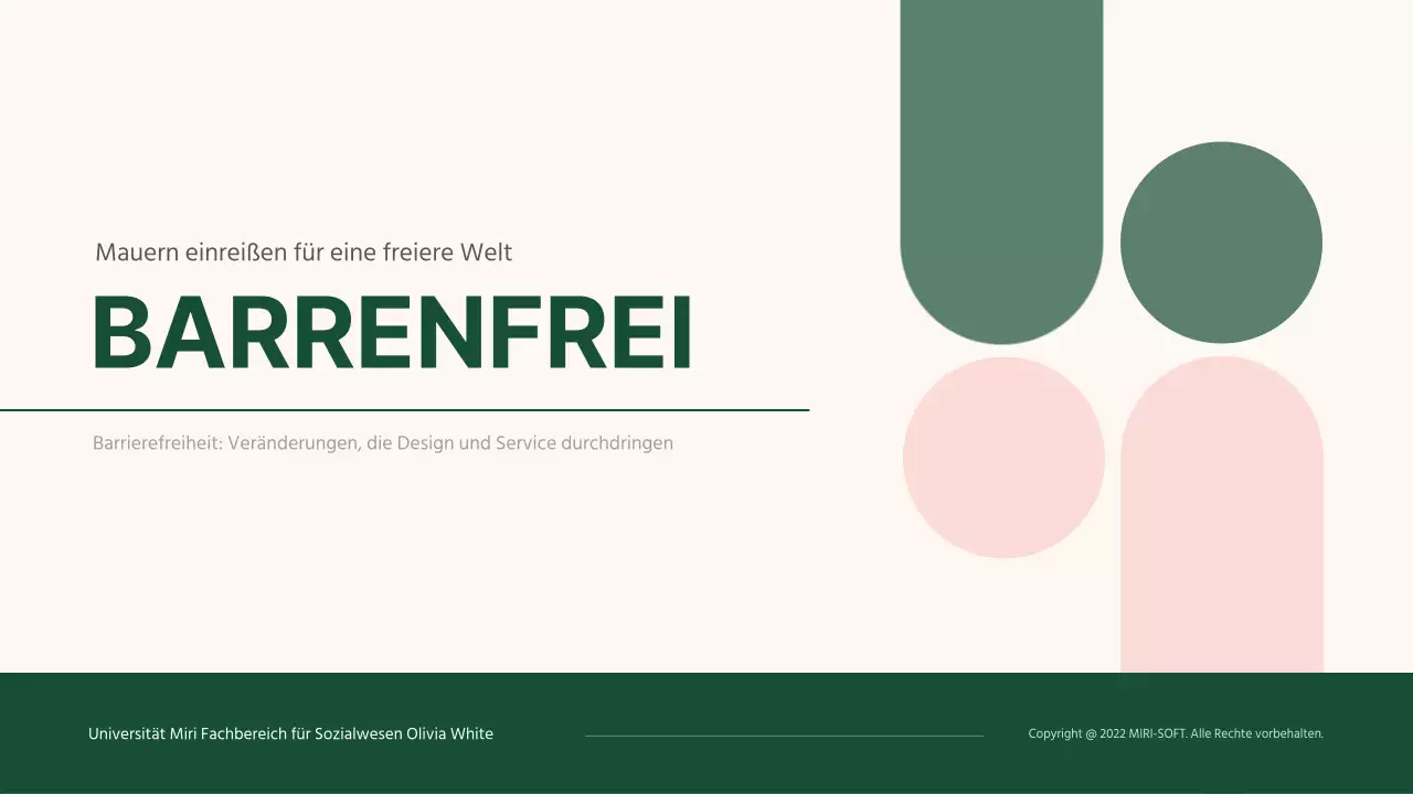 Einfache barrierefreie Aufgabenpräsentation in Beige und Grün