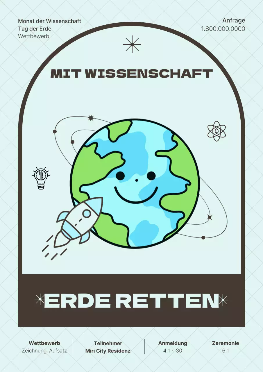 Blauer und grüner Wissenschaftsmonat Monat der Erde Aufruf zum Handeln