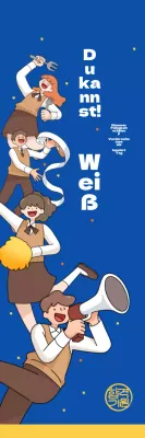 Jubelbanner mit blauem Hintergrund für das Bestehen der SATs am 100. Tag