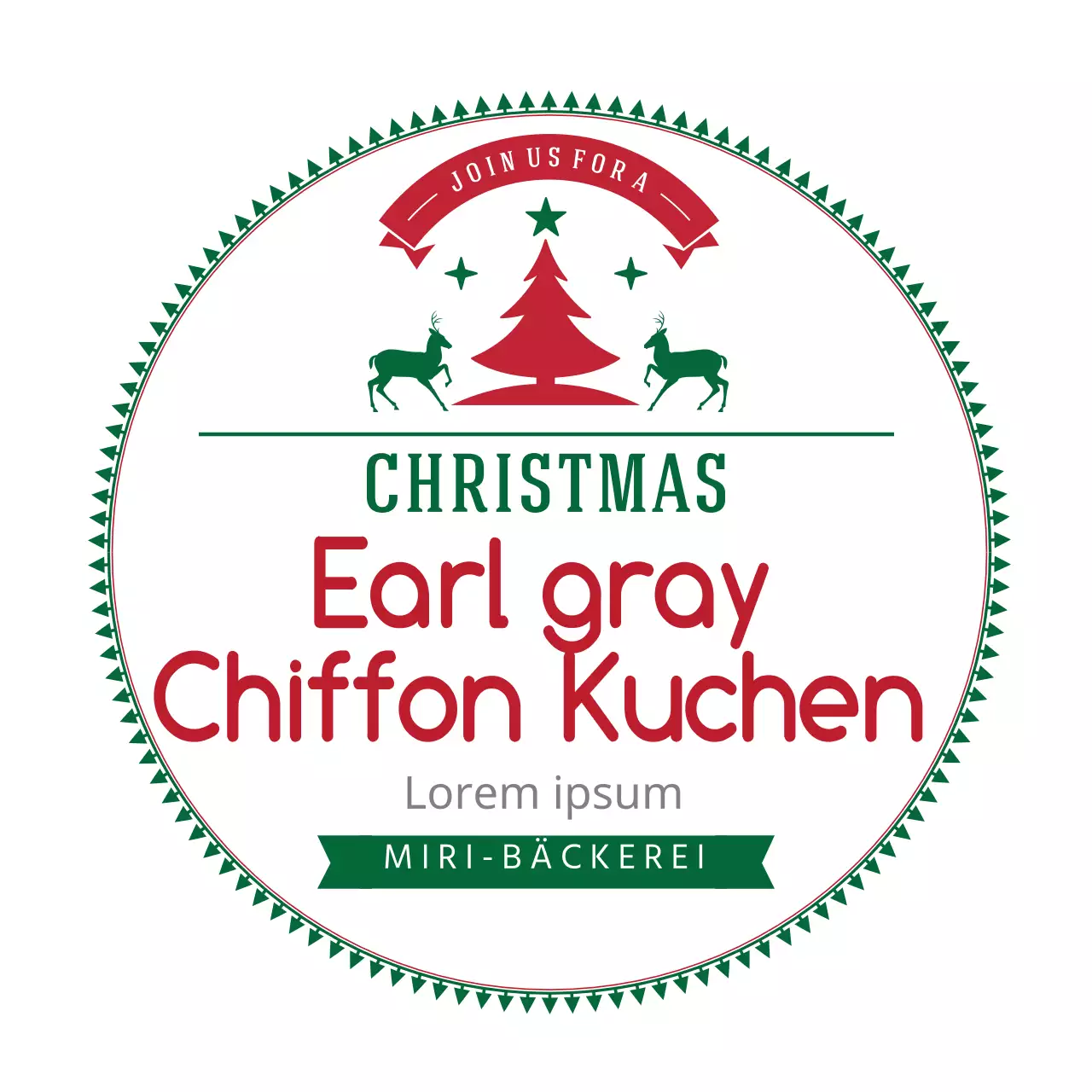 Grün Rot Illustration Weihnachten Bäckerei Etikett