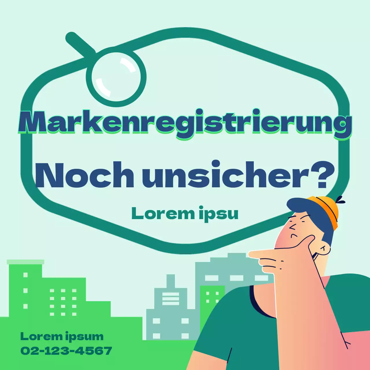 Leitfaden für das Markenamt mit Abbildungen in Grüntönen