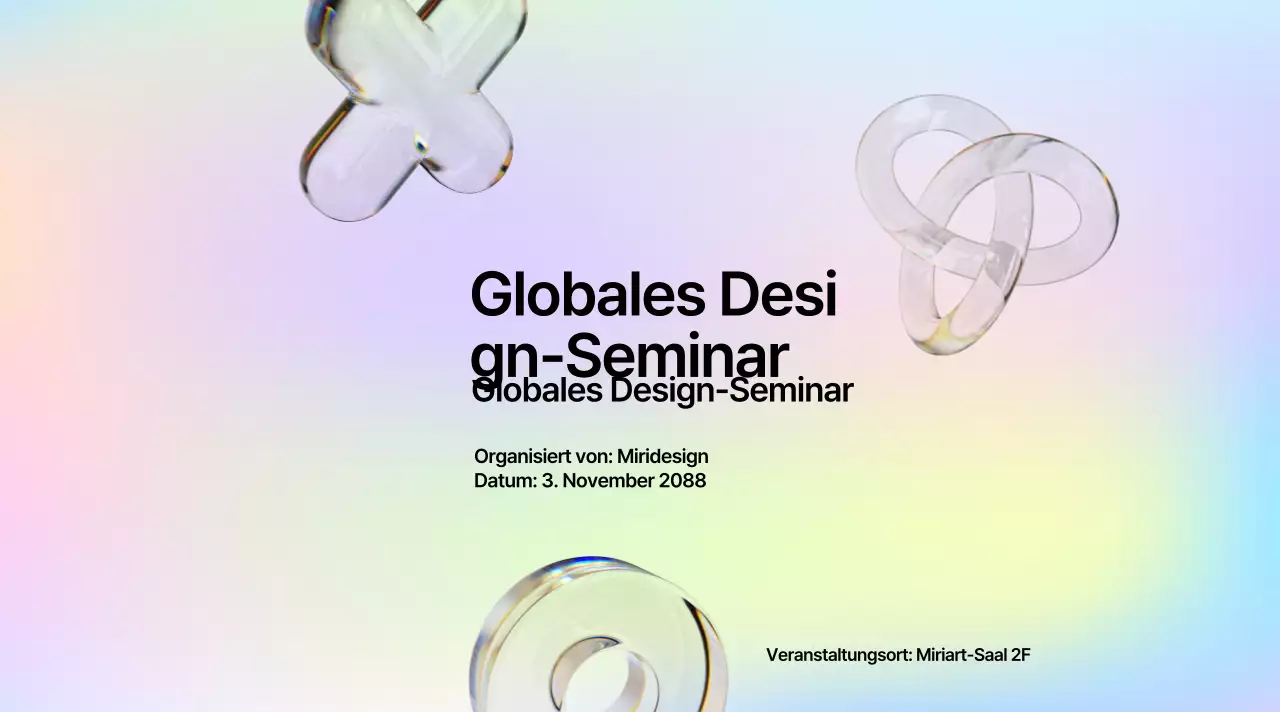 Geschäftsseminar mit lila und schwarzem Grafikverlauf