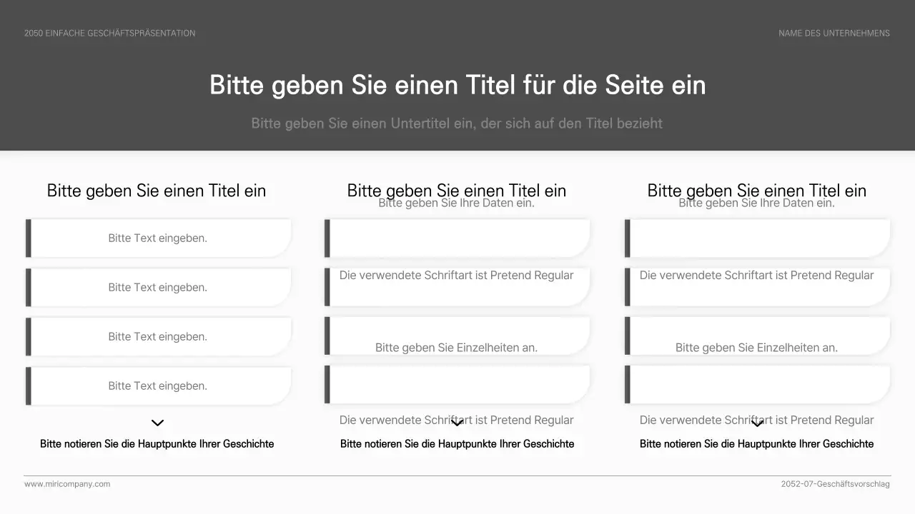 Einfache Geschäftspräsentation in Schwarz und Weiß