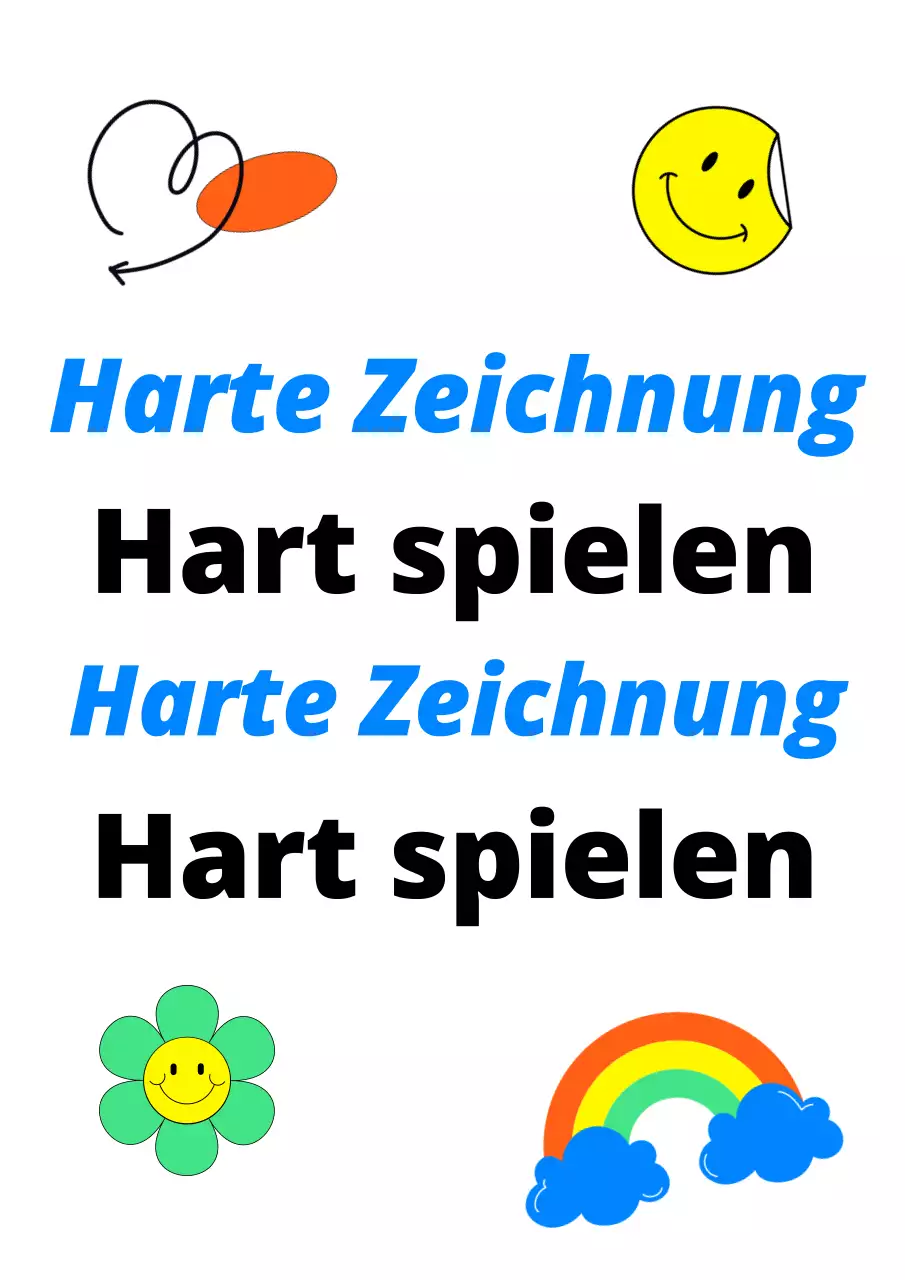 Ein Werbedesign für eine Kunstschule mit einer Vielzahl von bunten Aufklebern.