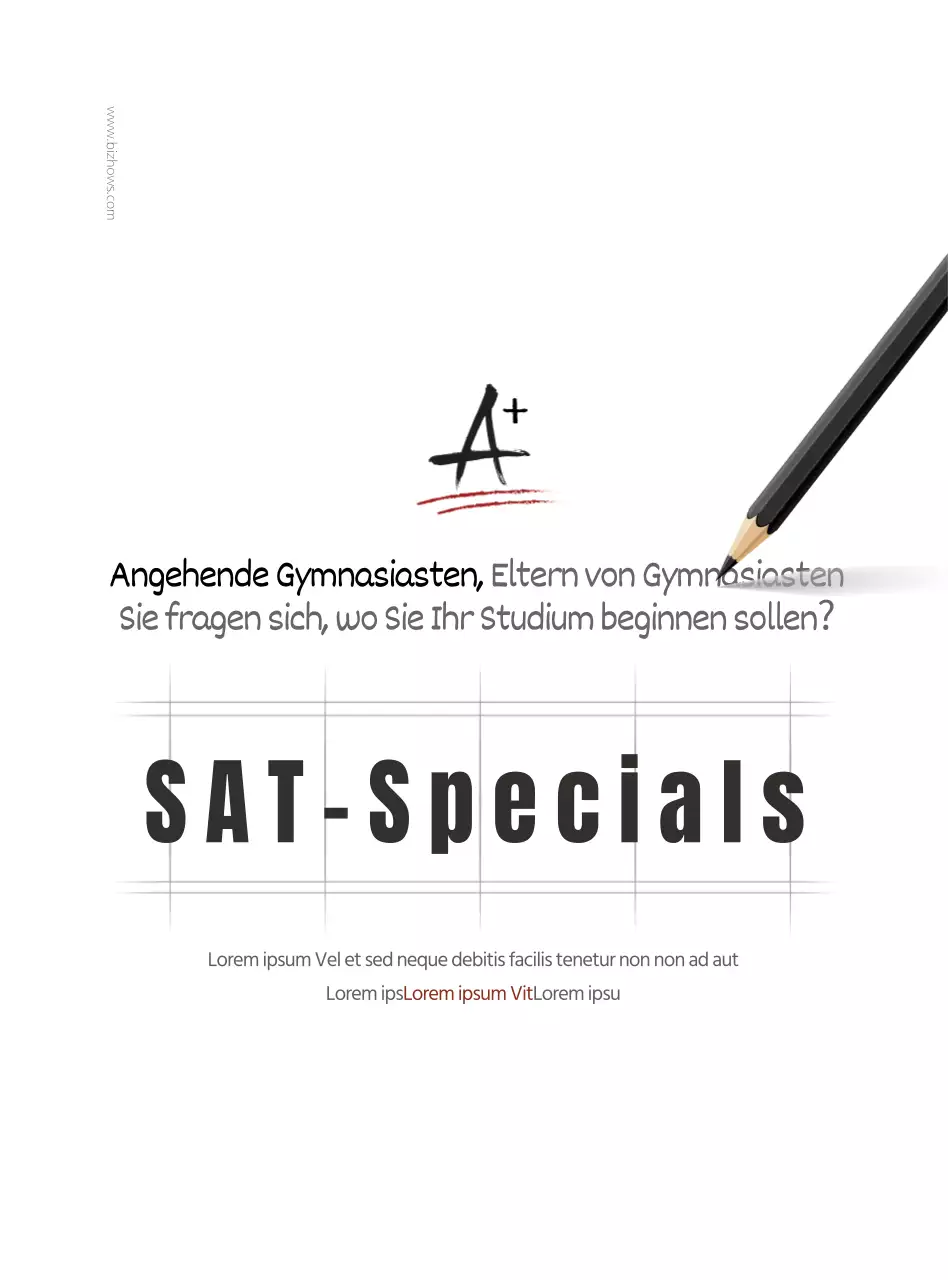 Brauner und weißer, klarer Stil zur Vermittlung und Förderung von SAT-Informationen