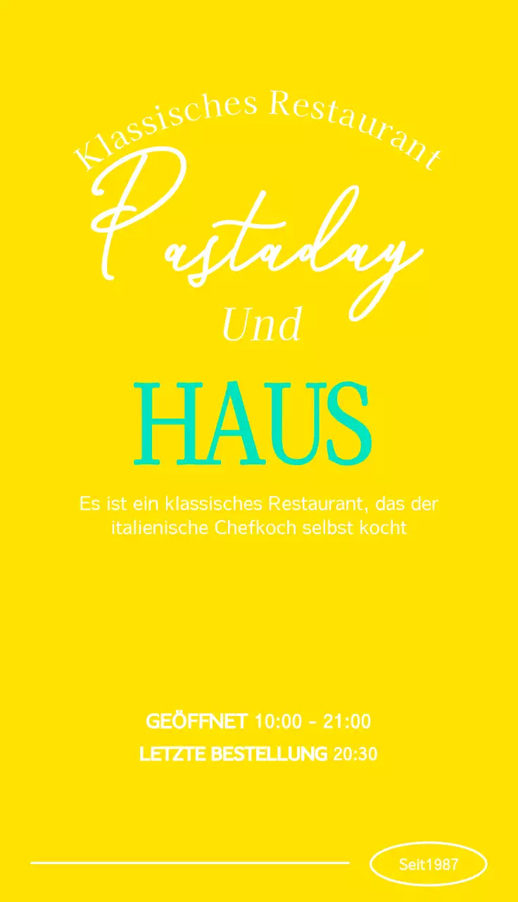 Luxuriöses Pasta-Restaurant mit Line Lettering Briefpapier