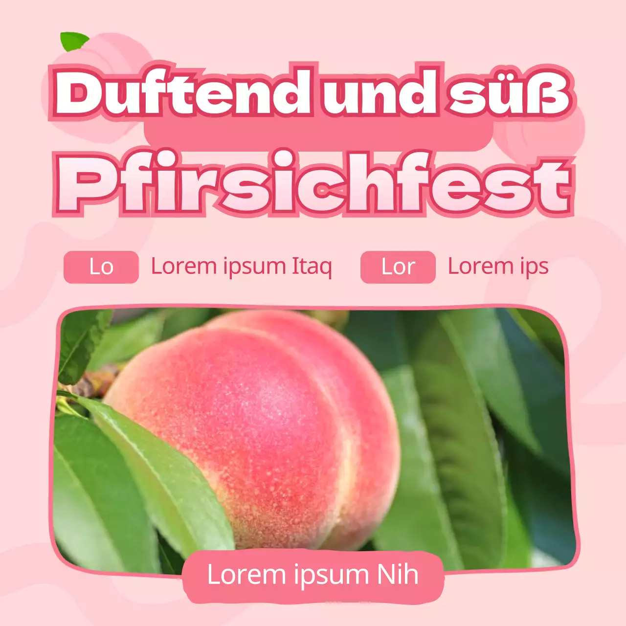 Einführung eines kitschigen Pfirsichfestes mit einem rosa und niedlichen Konzept