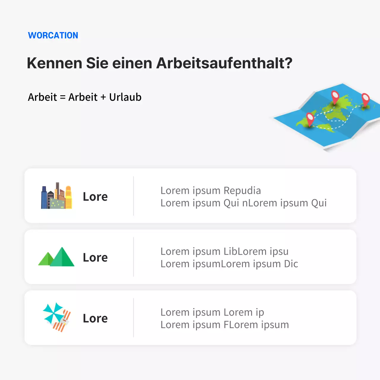 Saubere blaue Arbeitsplatzdebatte cardnews design