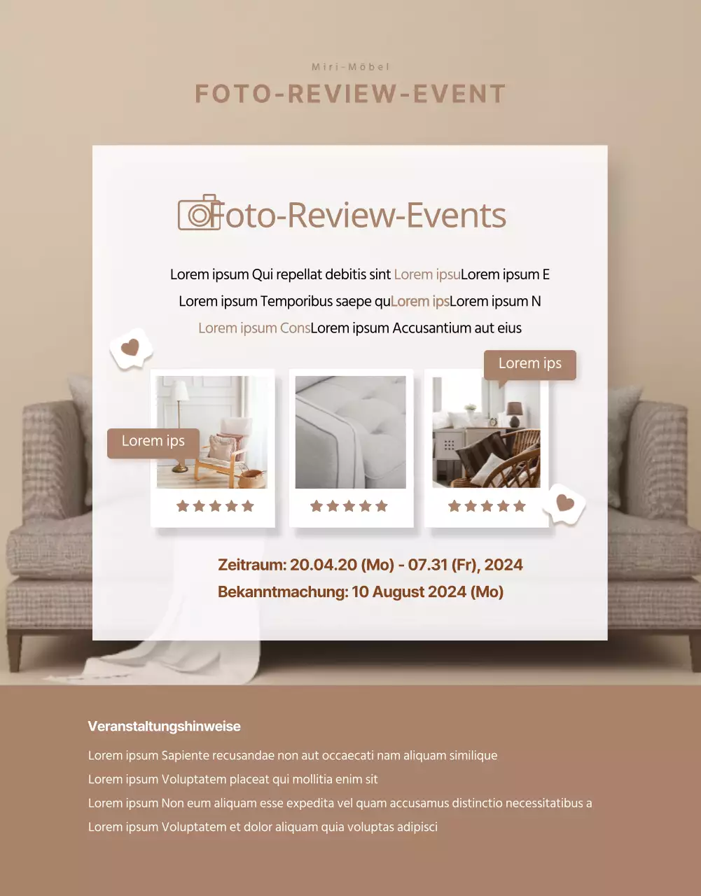 Hochzeitswoche in Beige