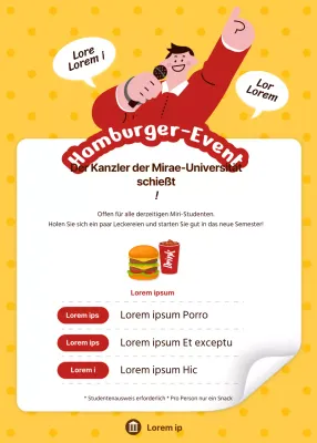 Ein süßer rot-gelber Studentenwerks-Burger-Snack