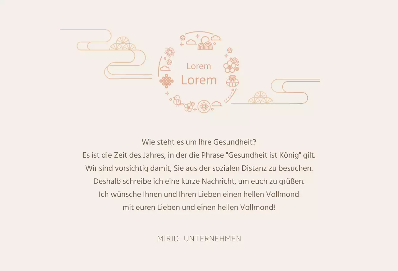 Moderne einfache Chuseok-Postkarte