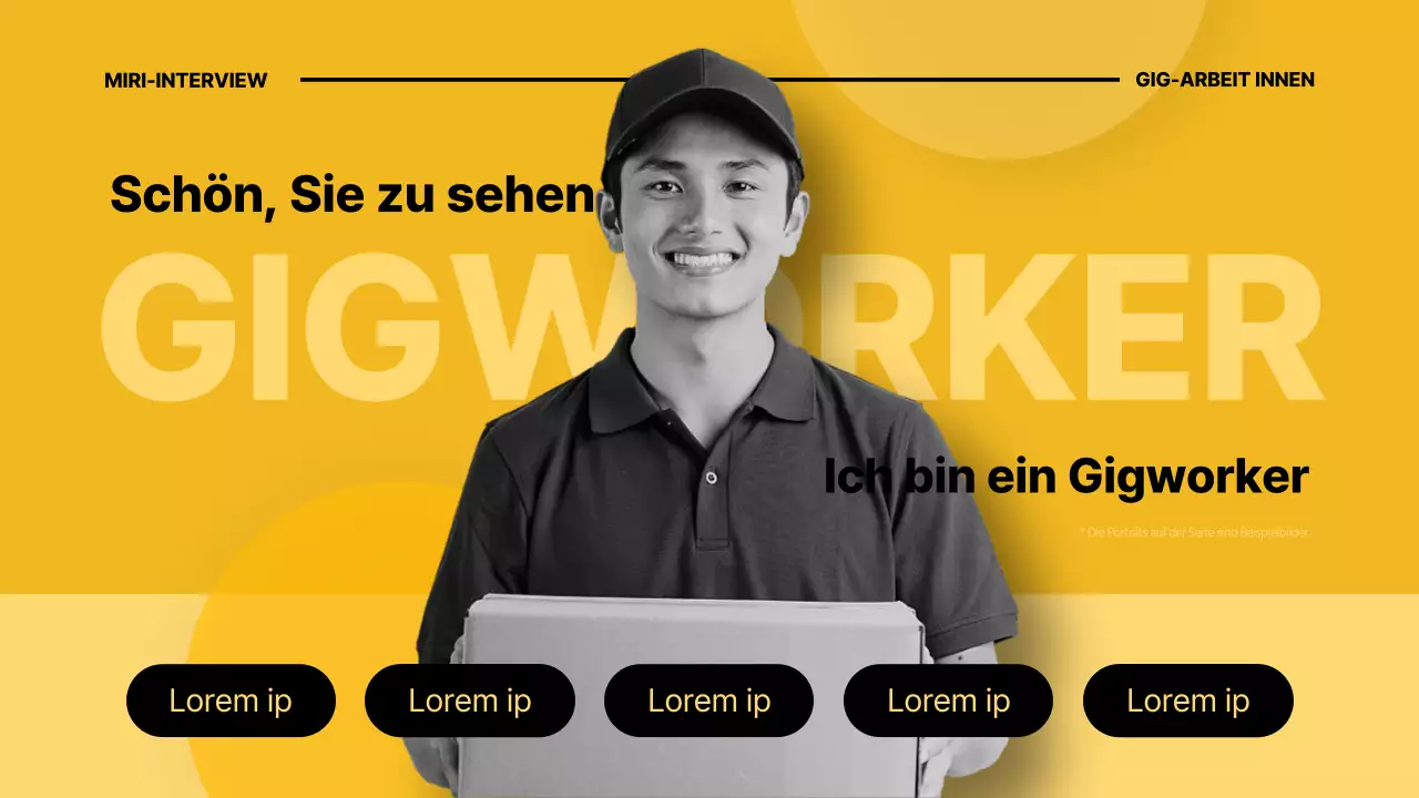 Befragung von Gig-Arbeitern in Gelb und Schwarz