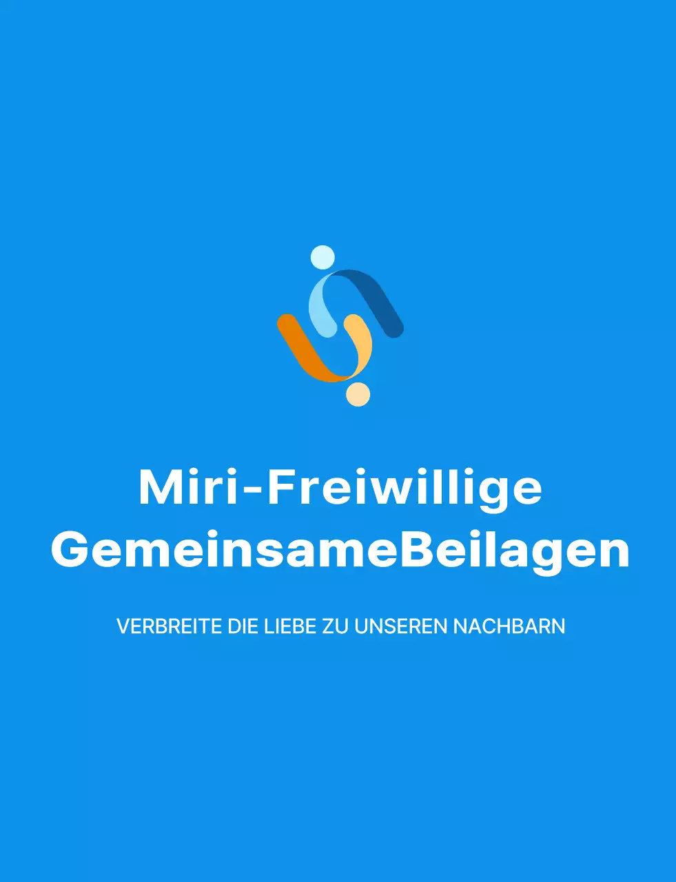 Einfache Freiwilligenweste mit blauem, weißem und gelbem Freiwilligenlogo