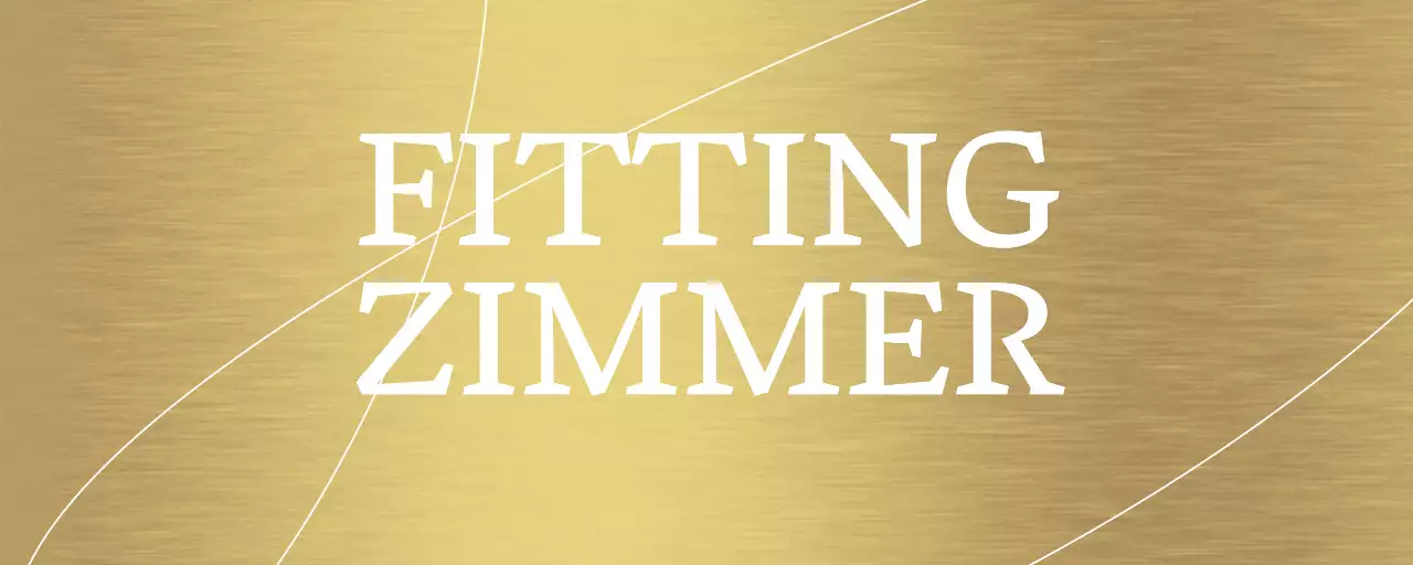 Ortsname eines Bekleidungsgeschäfts mit weißen, akzentuierten geschwungenen Linien