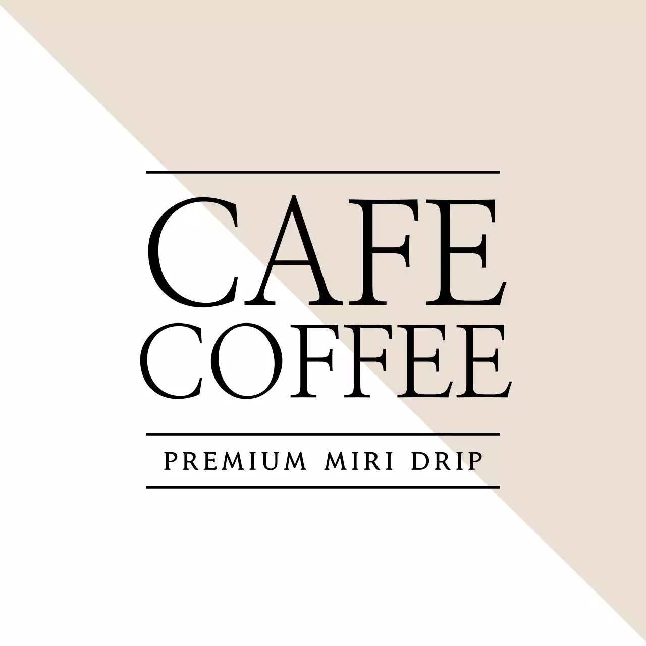 ベージュ シンプル カフェ ロゴ ファンシーバナー