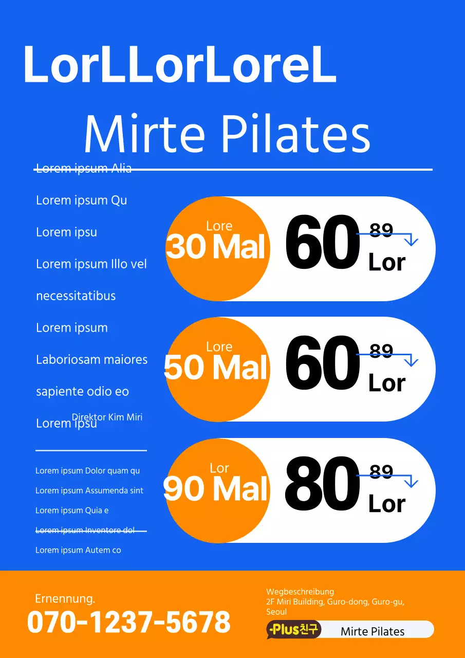 Eine rosa und blaue, saubere und aufgeräumte Pilates-Schule eröffnet den Verkauf