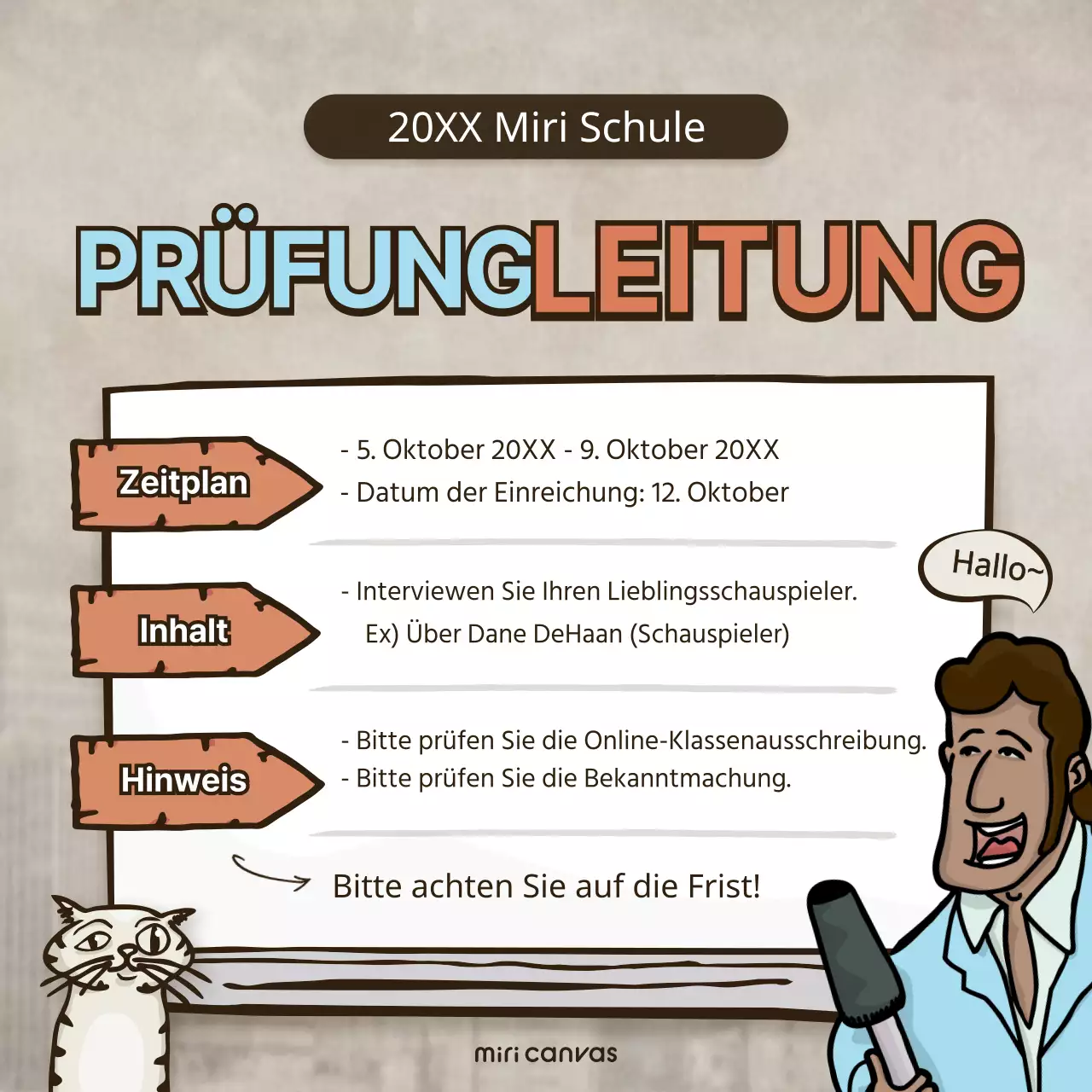 Braun illustrierte Klassenanzeige