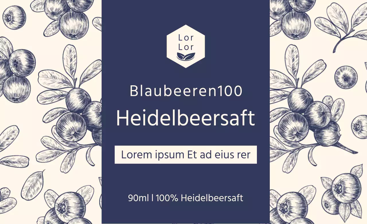 Navy Blueberry Zeichnung Aufkleber
