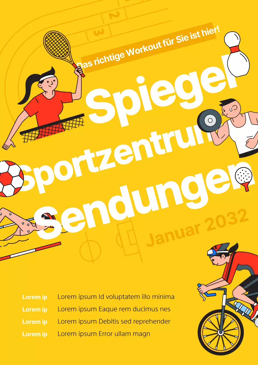 Gelb Rot Weiß Einfaches Zeichen Illustration Diagonal Konzept Fitnessstudio Information Thema