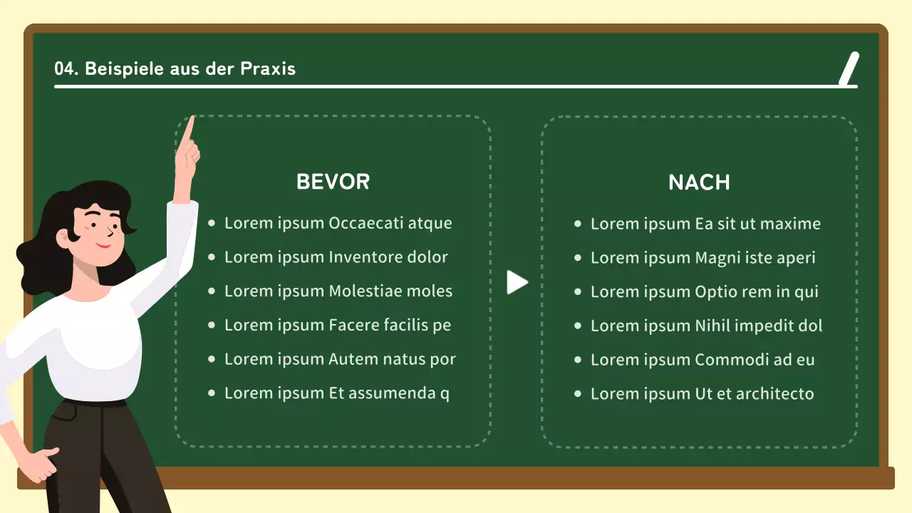Grün-weiße Kreidetafel - Leitfaden für die Konzeption