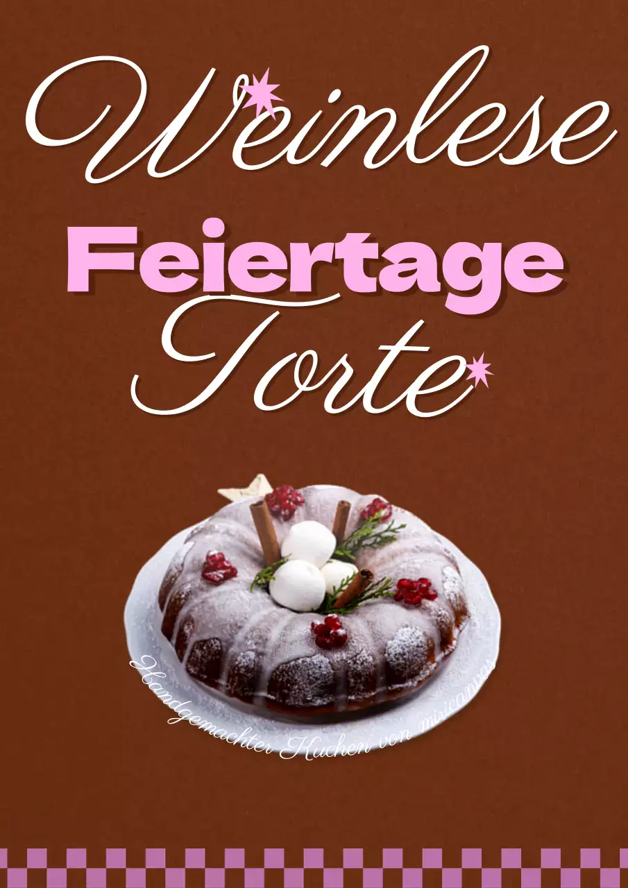 Vintage Kuchen Bäckerei Cafe Poster mit braunen rosa Hintergrund