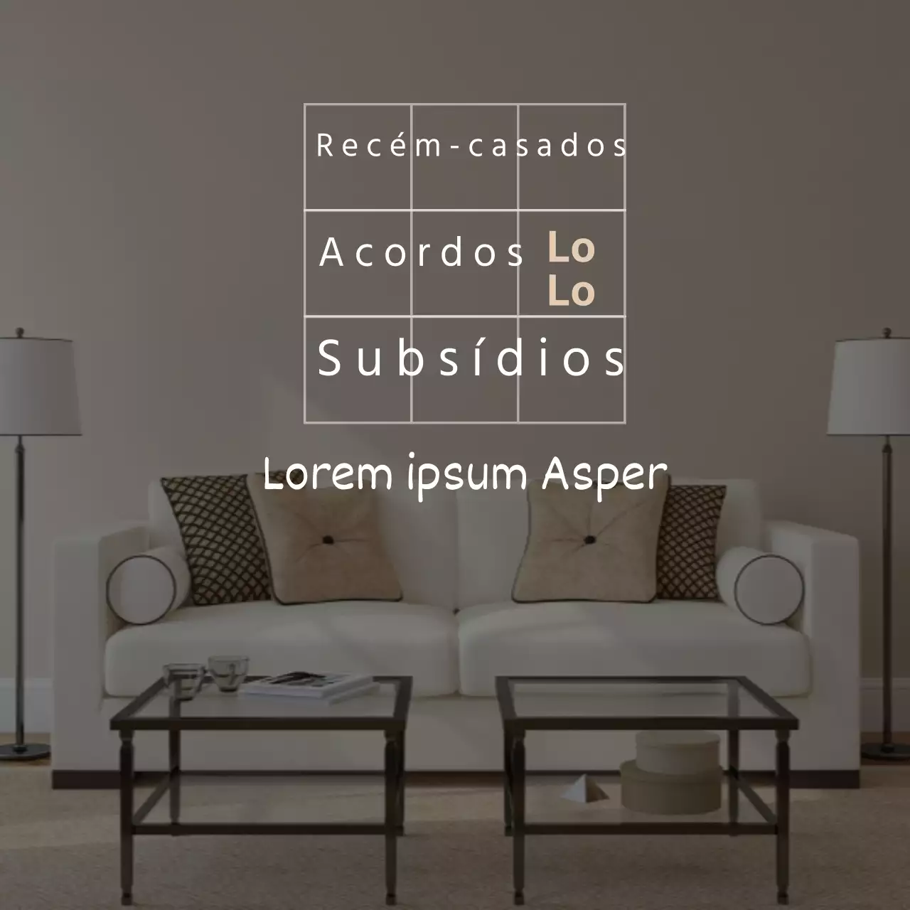 Subsídios governamentais para uma casa de recém-casados bege e arrumada
