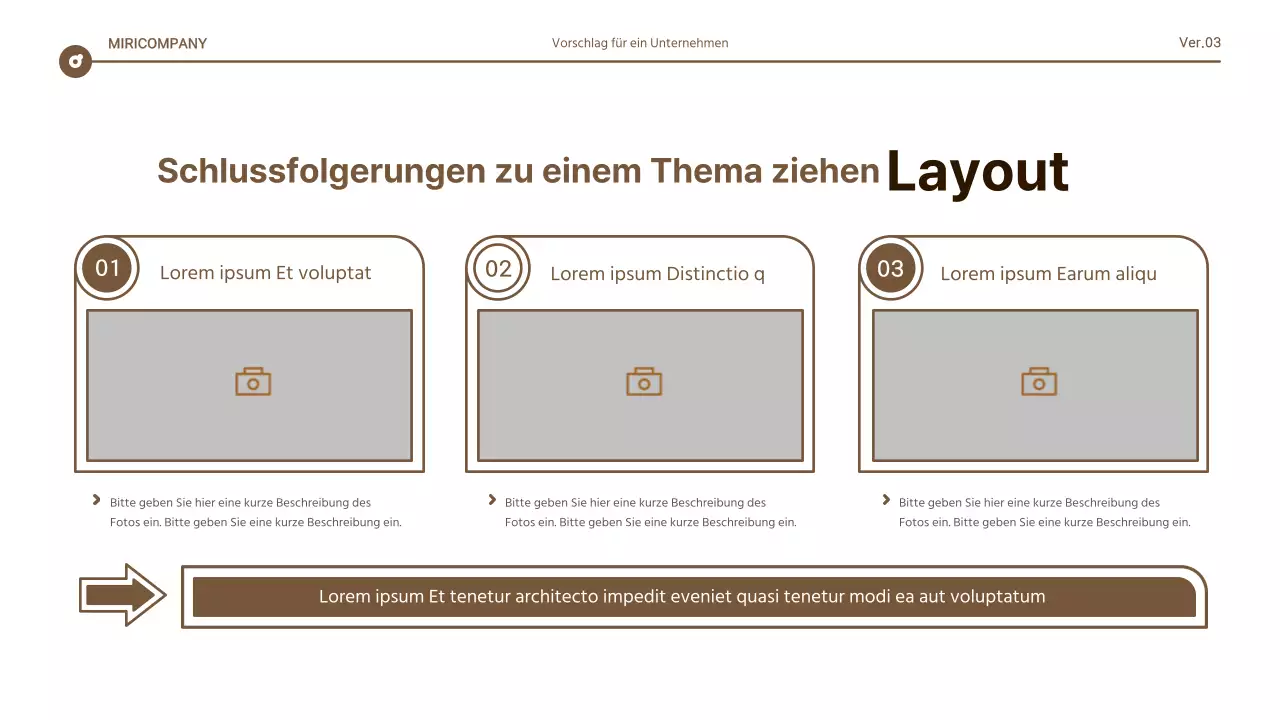 Einfacher Bericht mit brauner und weißer Textmarkierung
