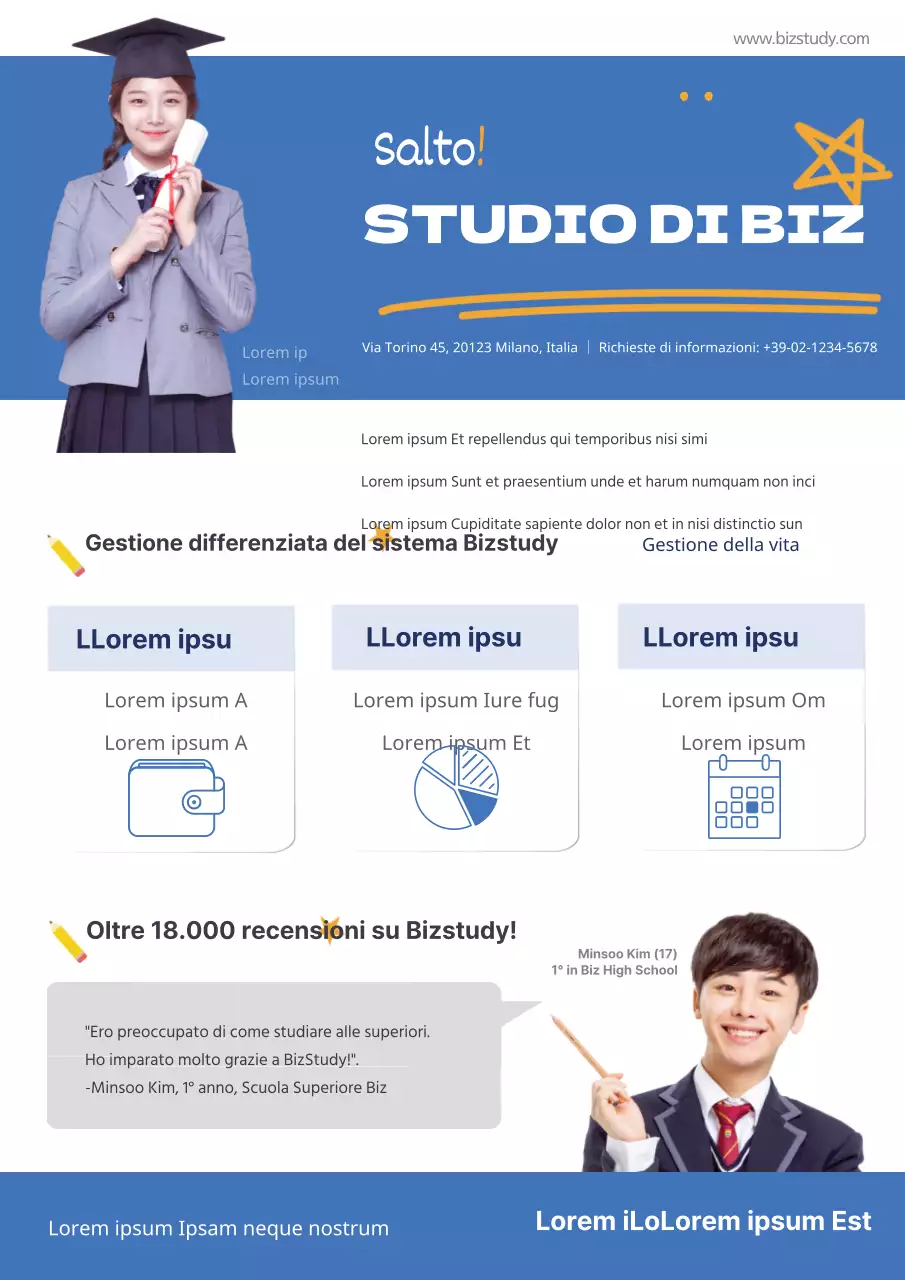 Promuovete la vostra scuola con le foto blu degli studenti