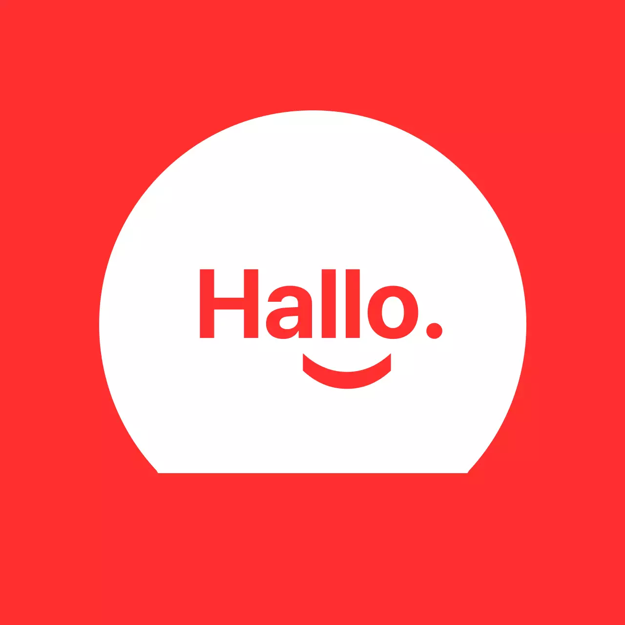 Hallo Smiley roter Hintergrund baldt