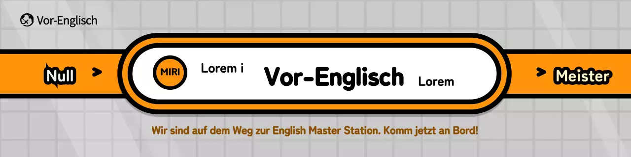 Subway-Konzept Schulwerbung in Grau und Orange