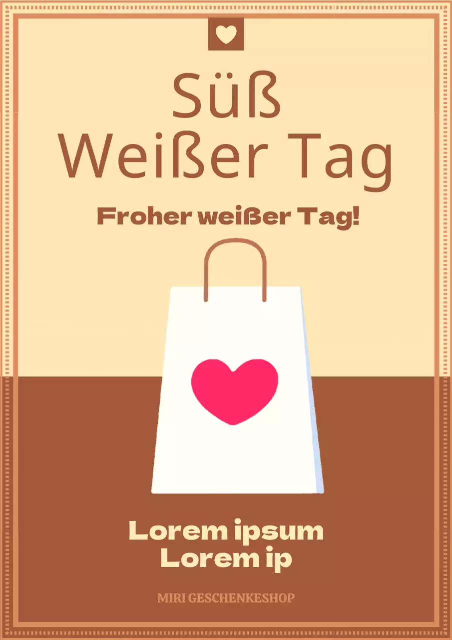Veranstaltung zum Weißen Tag mit beigen und braunen Teddybär-Einkaufstaschen