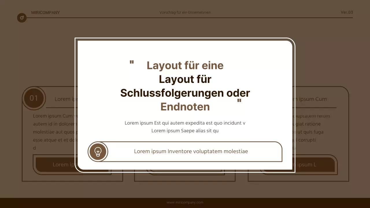 Einfacher Bericht mit brauner und weißer Textmarkierung