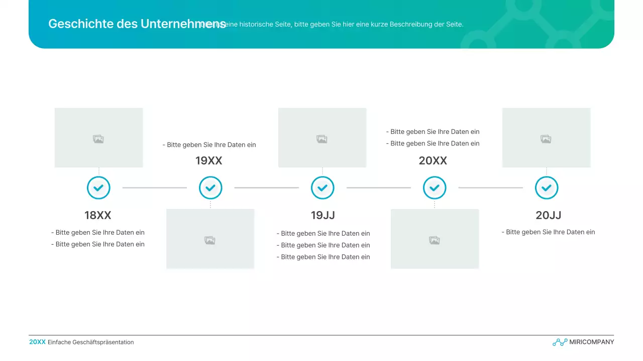 Einfache Geschäftspräsentation mit Farbverlauf in Hellblau und Grün