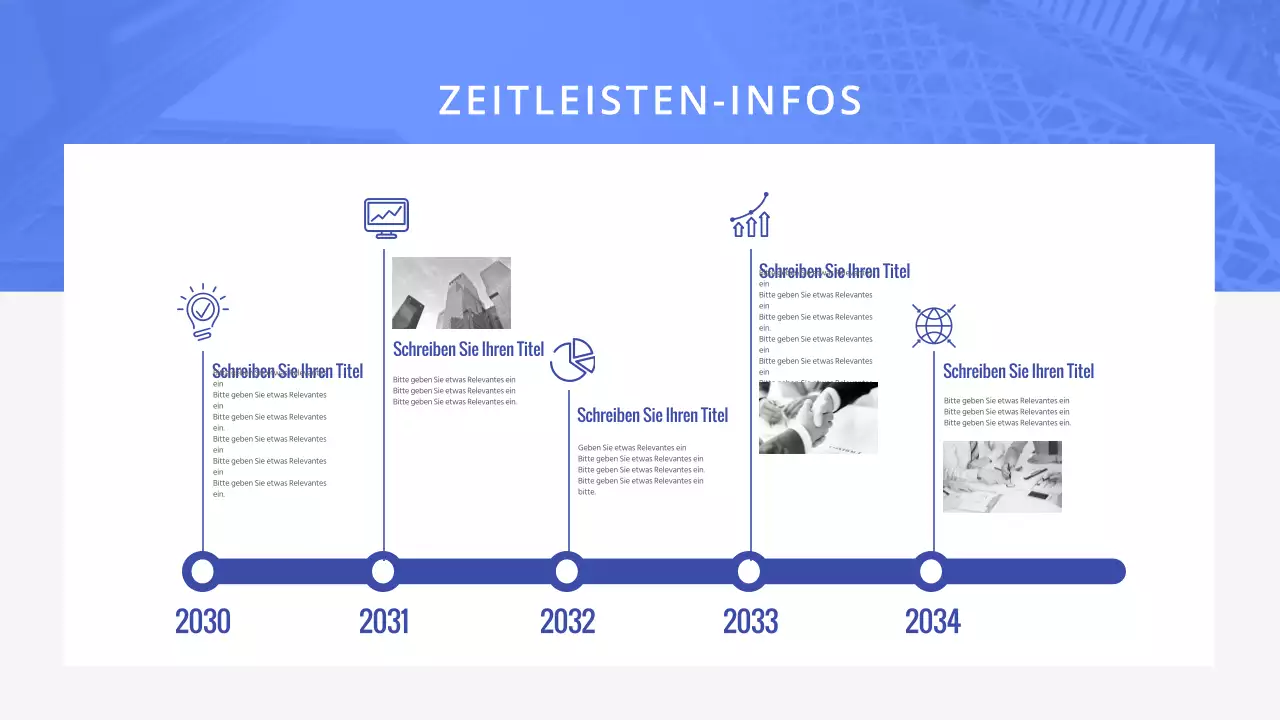 Bluetone Timeline Infografik Firmengeschichte Business