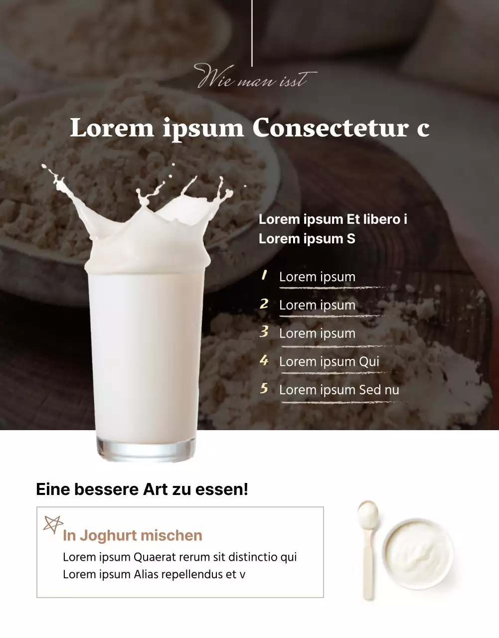 Ein einfaches Proteinpulver in einem beigen Farbton (mehr)