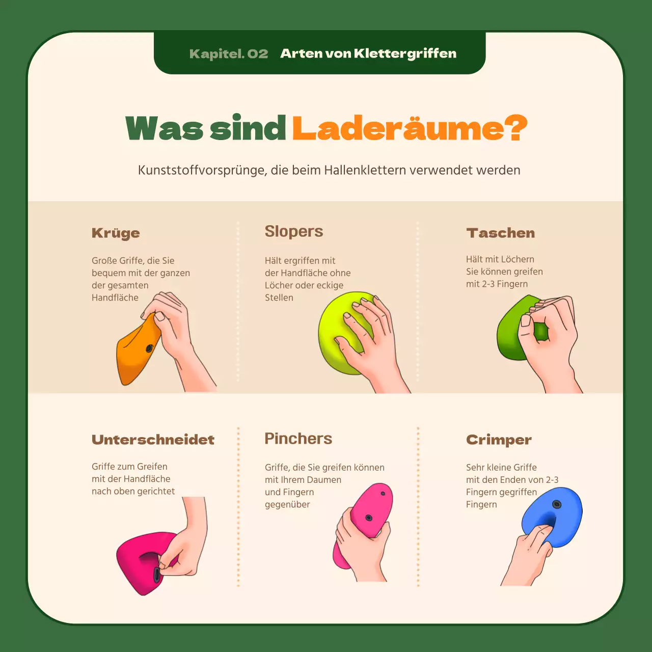 Das beste Hobbyklettern des 21. Jahrhunderts, umrahmt von einem beruhigenden dunkelgrünen Hintergrund